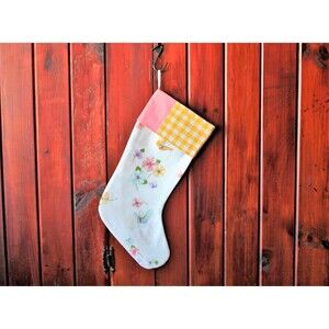 Upcycled Floral Christmas Stocking